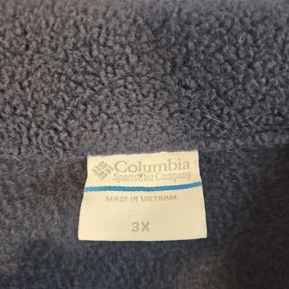 Columbia Fleece Jacket Full Zip Blue Men's Size 3X Outerwear Relaxed - Picture 4 of 5